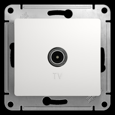 GLOSSA TV РОЗЕТКА оконечная 1дБ, механизм, БЕЛЫЙ