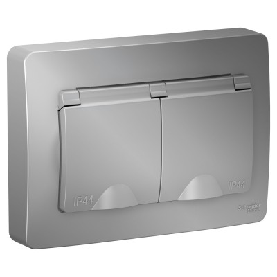 Розетка IP44 "Blanca" С/У с ЗК 2-я (250В, 16А, защит.шторки)