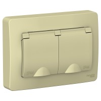 Розетка IP44 "Blanca" С/У с ЗК 2-я (250В, 16А, защит.шторки)