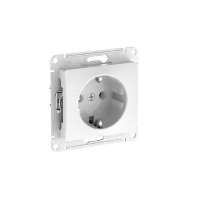 GLOSSA РОЗЕТКА с заземлением без шторок, 16А, мех., быстрозажим. клем., БЕЛЫЙ
