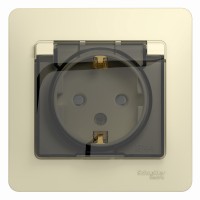 Розетка IP44 "Glossa" С/У с ЗК (250В, 16А, защит.шторки)