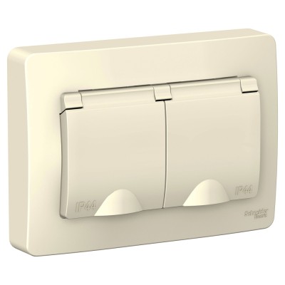 Розетка IP44 "Blanca" С/У с ЗК 2-я (250В, 16А, защит.шторки)