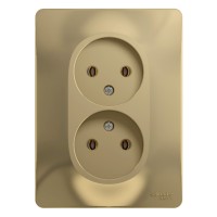 GLOSSA РОЗЕТКА двойная без заземления, 16А, в сборе, ТИТАН