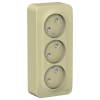 Розетка "Blanca" О/У 3-я (250В, 16А, защит.шторки)