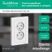 ATLASDESIGN РОЗЕТКА двойная без заземления, 16А, в сборе, БЕЛЫЙ