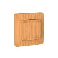 BLANCA С/У IP44 РОЗЕТКА с заземлением со шторками, с крышкой, 16А, 250В, ЯСЕНЬ