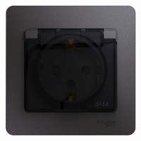 Розетка IP44 "Glossa" С/У с ЗК (250В, 16А, защит.шторки)