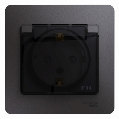 Розетка IP44 "Glossa" С/У с ЗК (250В, 16А, защит.шторки)