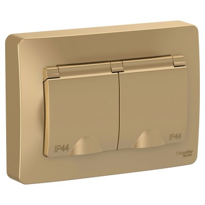 Розетка IP44 "Blanca" С/У с ЗК 2-я (250В, 16А, защит.шторки)