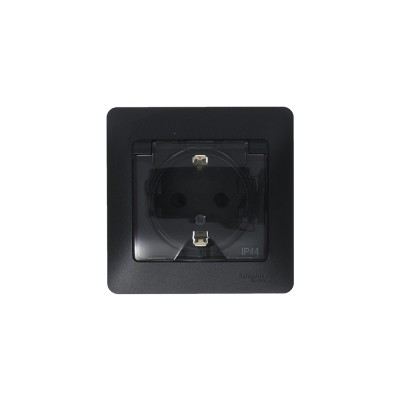 Розетка IP44 "Glossa" С/У с ЗК (250В, 16А, защит.шторки)