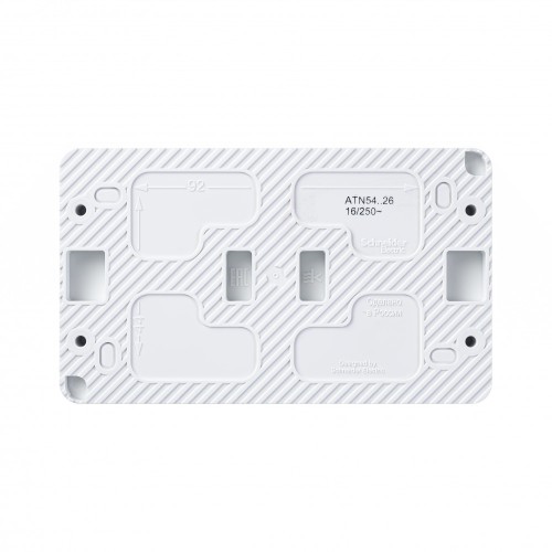 AtlasDesign PROFI IP54 О/У РОЗЕТКА двойная с заземлением со шторками 16А, БЕЛЫЙ