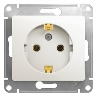 Розетка "Glossa" С/У с б/РАМКИ с ЗК (250В, 16А)