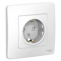 Розетка "Blanca" С/У с ЗК (250В, 16А, защит.шторки)