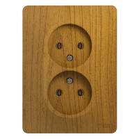 GLOSSA РОЗЕТКА двойная без заземления, 16А, в сборе, ДУБ