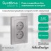 ATLASDESIGN РОЗЕТКА двойная без заземления, 16А, в сборе, АЛЮМИНИЙ