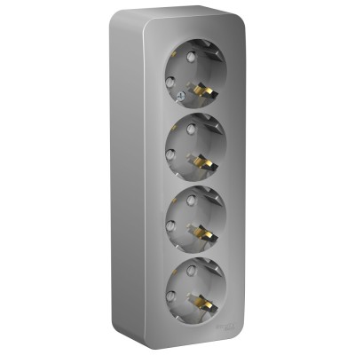 Розетка "Blanca" О/У с ЗК 4-я (250В, 16А, защит.шторки)