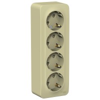 Розетка "Blanca" О/У с ЗК 4-я (250В, 16А, защит.шторки)