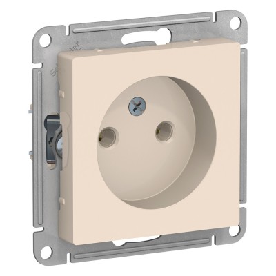 ATLASDESIGN РОЗЕТКА без заземления без шторок, 16А, механизм, БЕЖЕВЫЙ