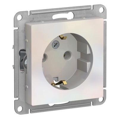 ATLASDESIGN РОЗЕТКА с заземлением без шторок, 16А, механизм, ЖЕМЧУГ