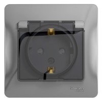 Розетка IP44 "Glossa" С/У с ЗК (250В, 16А, защит.шторки)