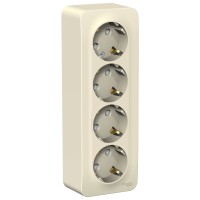 Розетка "Blanca" О/У с ЗК 4-я (250В, 16А, защит.шторки)
