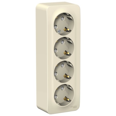 Розетка "Blanca" О/У с ЗК 4-я (250В, 16А, защит.шторки)