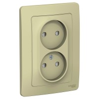 Розетка "Blanca" С/У 2-я (250В, 16А, защит.шторки)