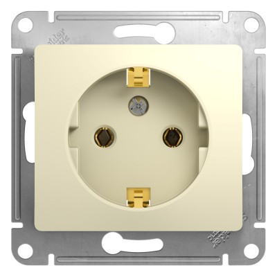 Розетка "Glossa" С/У с б/РАМКИ с ЗК (250В, 16А)