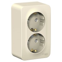 Розетка "Blanca" О/У с ЗК 2-я (250В, 16А, защит.шторки)