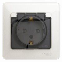 Розетка IP44 "Glossa" С/У с ЗК (250В, 16А, защит.шторки)