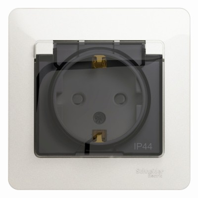 Розетка IP44 "Glossa" С/У с ЗК (250В, 16А, защит.шторки)