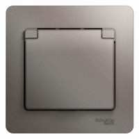 Розетка "Glossa" С/У с ЗК с крышкой (250В, 16А, защит.шторки)