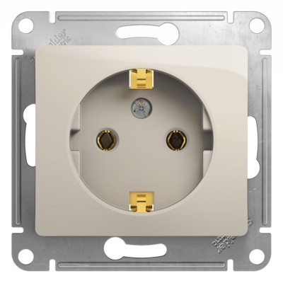 Розетка "Glossa" С/У с б/РАМКИ с ЗК (250В, 16А)