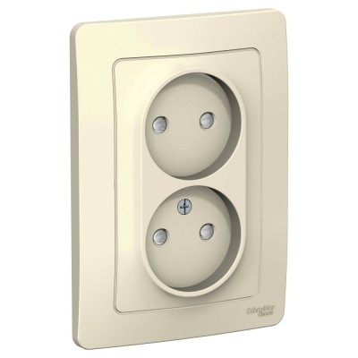 Розетка "Blanca" С/У 2-я (250В, 16А, защит.шторки)