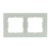 Рамка 2-ая горизонтальная белое стекло ELITRA, MUTLUSAN Рамка 2-ая горизонтальная белое стекло ELITRA, MUTLUSAN