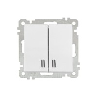 Выключатель 2-клав. (с подсветкой, скрытый, винт. зажим) белый, ELITRA, MUTLUSAN Выключатель 2-клав. (с подсветкой, скрытый, винт. зажим) белый, ELITRA, MUTLUSAN