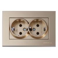 Розетка 2-ая (скрытая,с/з) золото, RITA, MUTLUSAN