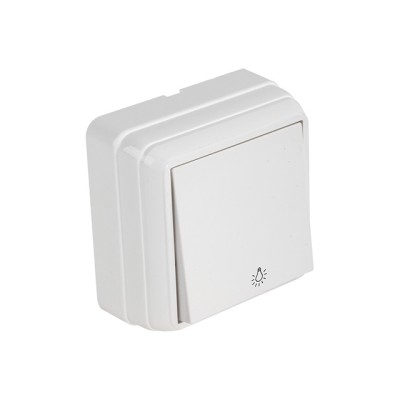 Выключатель кнопочный (открытый) белый, BRON, MUTLUSAN