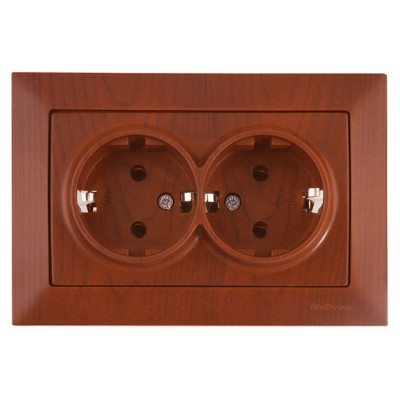 Розетка 2-ая (скрытая, с/з) вишня, DARIA, MUTLUSAN