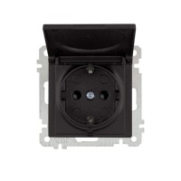 Розетка 1-ая (скрытая, без рамки, с/з, шторки, с крышкой) черная, DARIA, MUTLUSAN Розетка 1-ая (скрытая, без рамки, с/з, шторки, с крышкой) черная, DARIA, MUTLUSAN