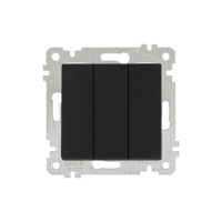 Выключатель 3-клав. (скрытый, без рамки, винт. зажим) черный, RITA, MUTLUSAN Выключатель 3-клав. (скрытый, без рамки, винт. зажим) черный, RITA, MUTLUSAN