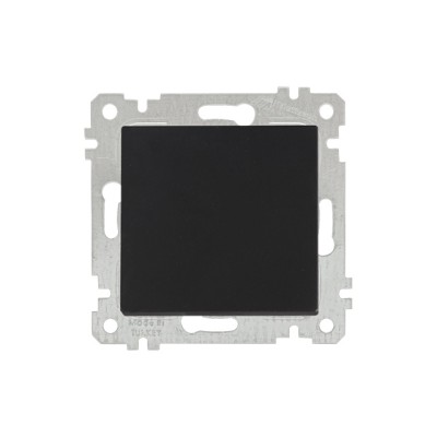 Выключатель 1-клав. (скрытый, без рамки, винт. зажим) черный, RITA, MUTLUSAN