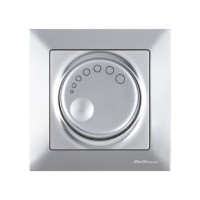 Выключатель поворотный (диммер) (скрытый, винт. зажим, 1000Вт) серебро, DARIA, MUTLUSAN