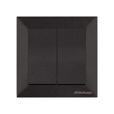 Выключатель 2-клав. (скрытый, пруж. зажим) черный, DARIA, MUTLUSAN