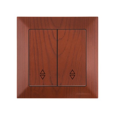 Выключатель проходной 2-клав. (скрытый, пруж. зажим) вишня, DARIA, MUTLUSAN