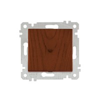 Выключатель 1-клав. двухполюсный (скрытый, без рамки, винт. зажим) орех, RITA, MUTLUSAN
