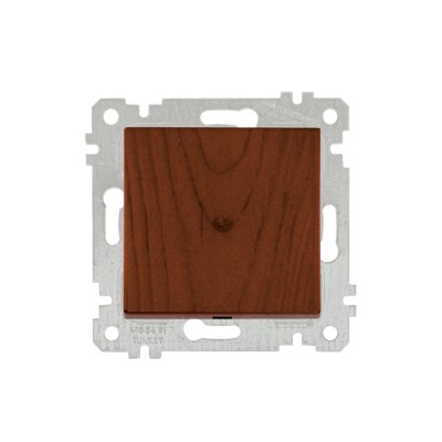 Выключатель 1-клав. двухполюсный (скрытый, без рамки, винт. зажим) орех, RITA, MUTLUSAN