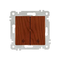 Выключатель проходной 2-клав. (скрытый, без рамки, пруж. зажим) вишня, RITA, MUTLUSAN Выключатель проходной 2-клав. (скрытый, без рамки, пруж. зажим) вишня, RITA, MUTLUSAN