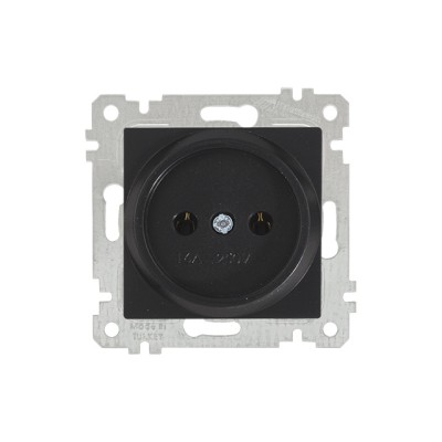 Розетка 1-ая (скрытая, без рамки, б/з) черная, RITA, MUTLUSAN