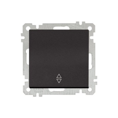 Выключатель проходной 1-клав. (скрытый, без рамки, винт. зажим) черный, DARIA, MUTLUSAN